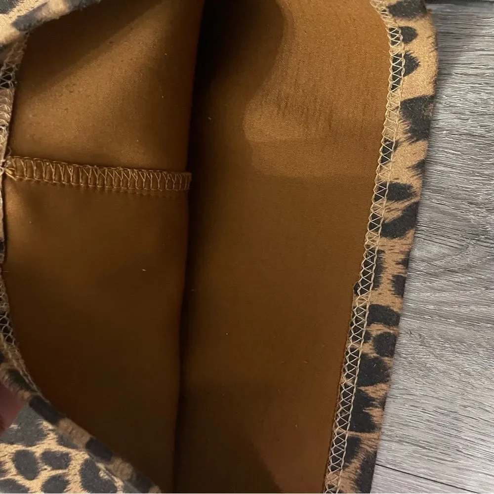 Girl’s Leopard Print Faux Suede Button Front Mini Skirt Small